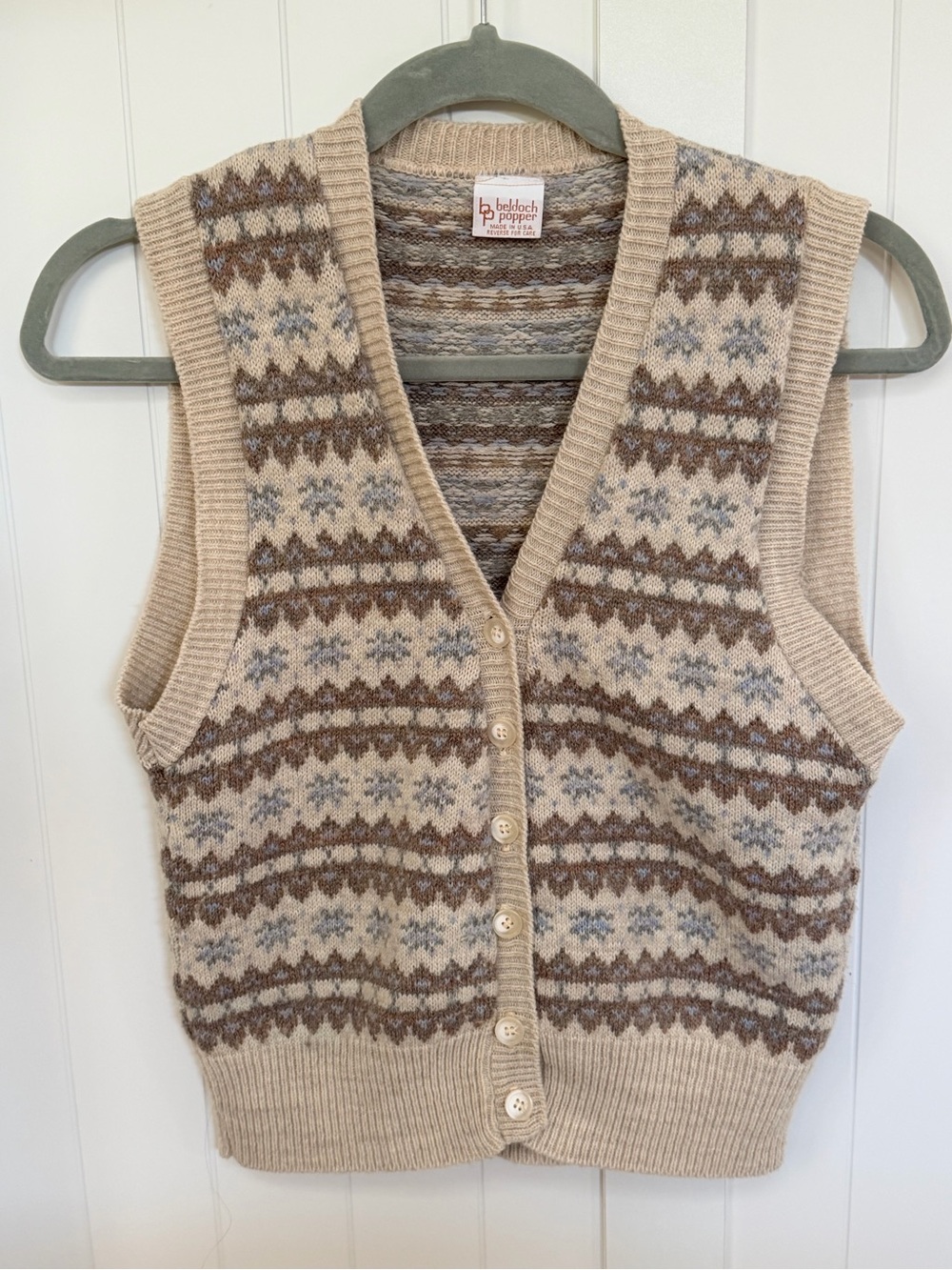 Cream Fair Isle Nordic V-Neck Sweater Vest